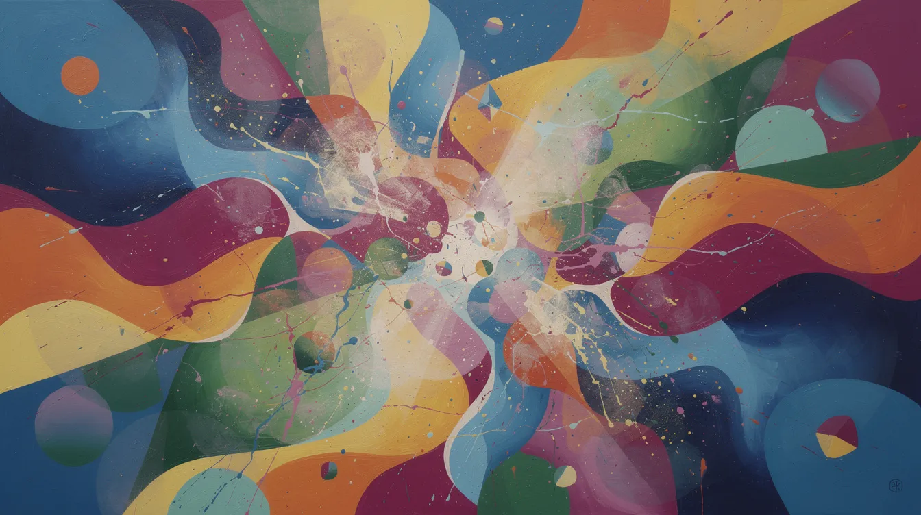 The image features a vibrant and colorful abstract design, symbolizing diversity and creativity, with swirling patterns and bold colors that evoke a sense of joy and freedom. It embodies the spirit of trans creators and their unique expressions found on platforms like OnlyFans, celebrating individuality and artistic flair.